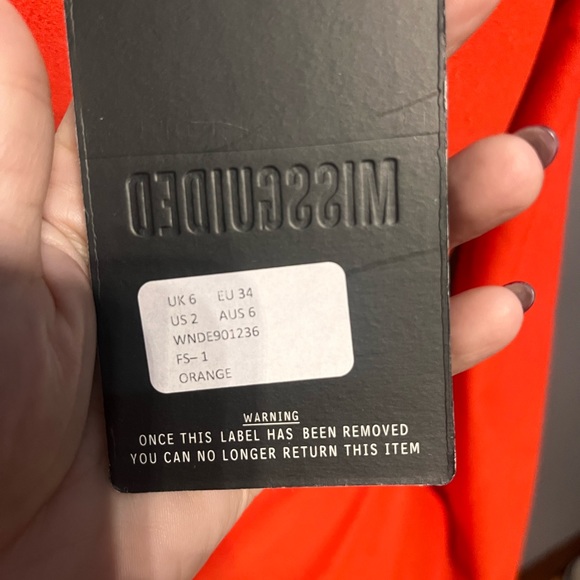 NWT Missguided Cut Out Dress, sz 2 orange - Picture 5 of 5
